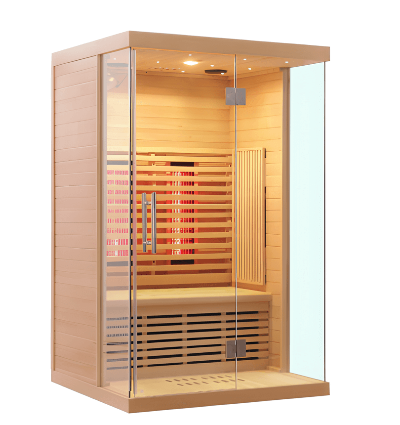 Vollspektrum-Infrarotsauna im neuen Design – 2-Personen-Heilsauna für zu Hause Vollspektrum-Infrarotsauna im neuen Design – 2-Personen-Heilsauna für zu Hause